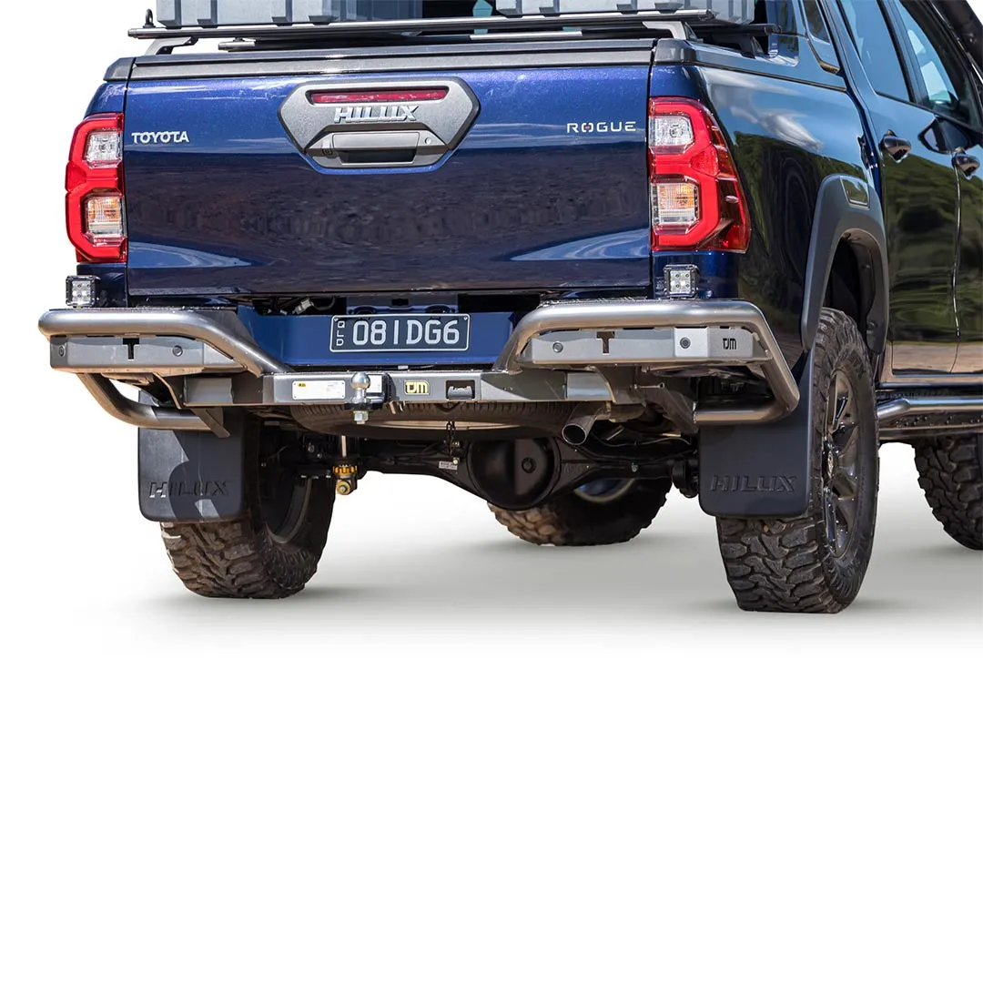 TJM RB6 REAR PROTECTION STEP TOWBAR BLACK STEEL 63MM TUBE