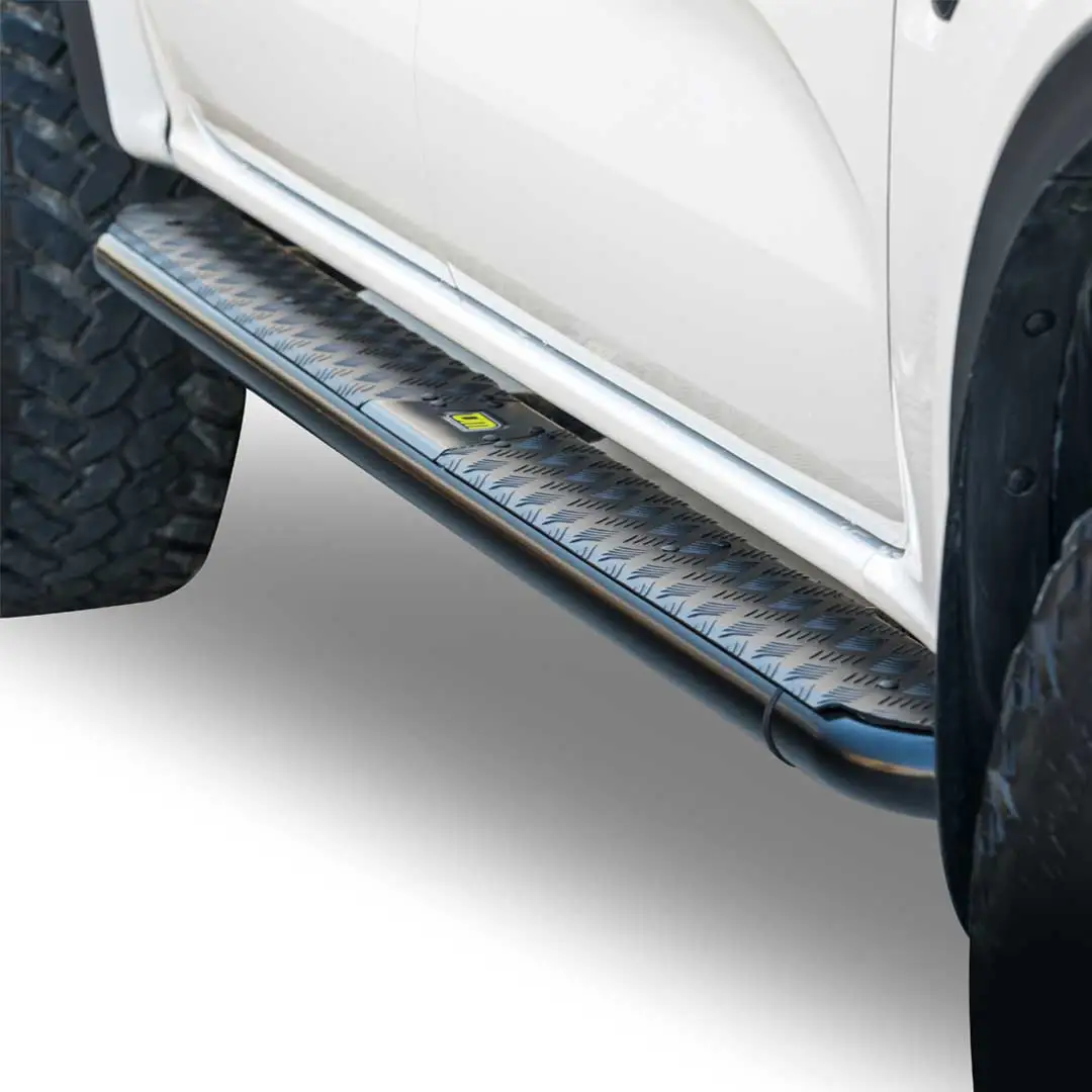 TJM SIDE STEPS MODULAR STEEL SAT BLACK 63MM