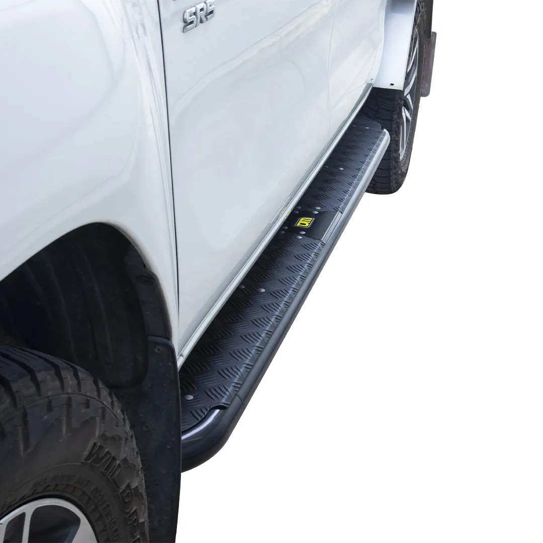 TJM SIDE STEPS MODULAR STEEL SAT BLACK 63MM