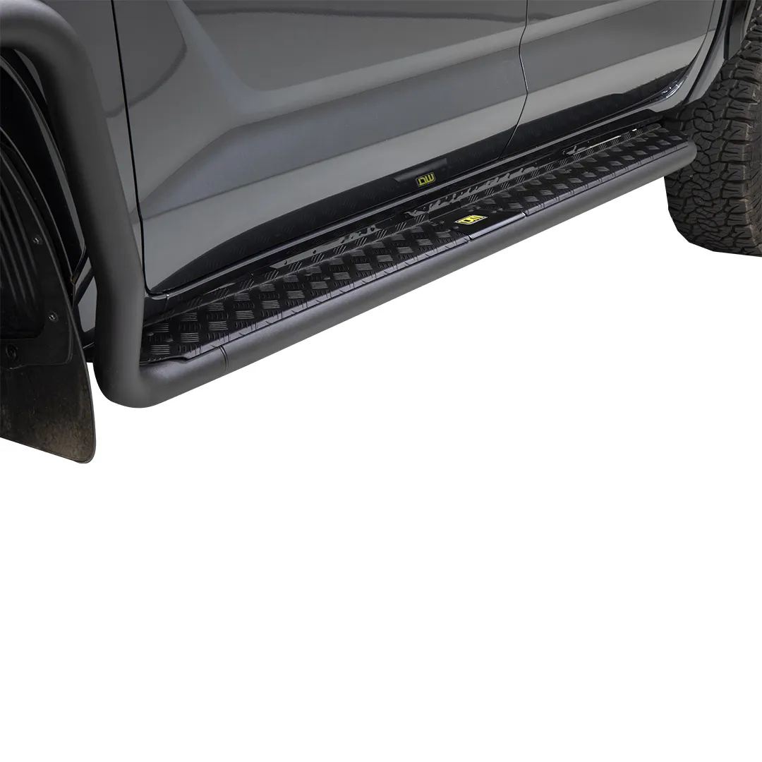 TJM SIDE STEPS MODULAR STEEL TEX BLACK 63MM